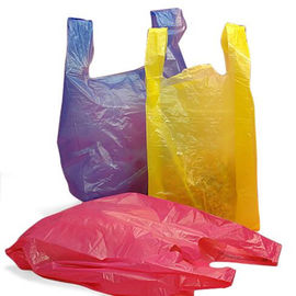 I sacchetti della spesa concimabili di plastica, abitudine hanno stampato la borsa d'imballaggio della maglietta