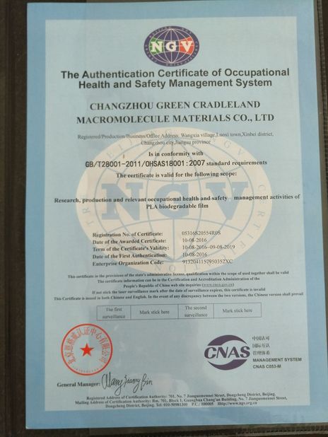 Changzhou Greencradleland Macromolecule Materials Co., Ltd.