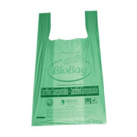 I sacchetti della spesa concimabili di plastica, abitudine hanno stampato la borsa d'imballaggio della maglietta